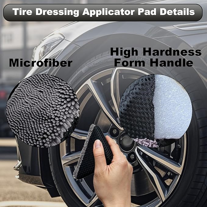 2 Pcs Triangle Tire Shine Applicator, Reusable Tire Dressing Applicator Pads, Tire Gel Sponge Contoured for Car Detailing Cleaning