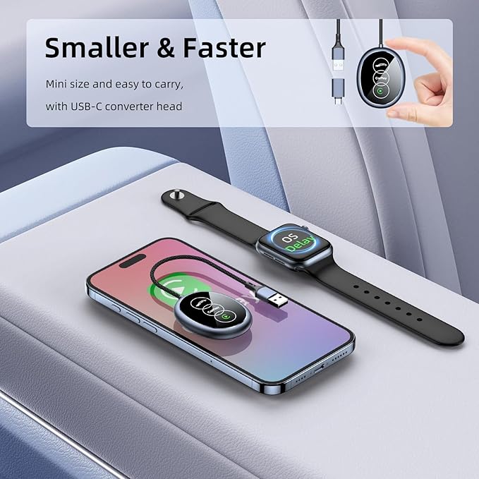 for Apple Wireless Carplay Adapter, Converts Wired to Wireless, Plug & Play, No Delay, Mini Carplay with USB & USB C, Compatible with iPhone 6 or above/iOS10+ & Cars from 2016 (Gray) (Carplay B)