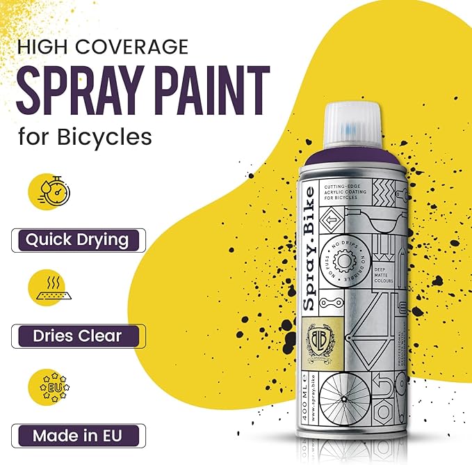 Spray.Bike Spray Paint | Designed Mainly for Bicycles | Multi-Use Acrylic Spray Paint for Metal, Plastic | High Coverage Bike Paint, 400ml, Elderberry