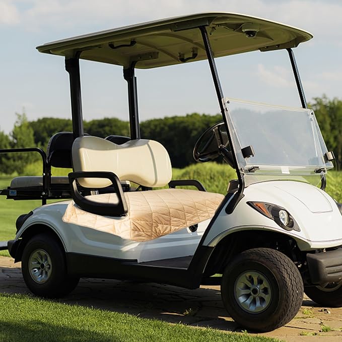 TUYU Golf Cart Seat Covers,EZGO Golf Cart Seat Blanket, Golf Cart Covers for 2-Person Seats Club Car, Golf Cart Accessories Golf Gifts for Men. Heavy Duty Golf Cart Seat Cover