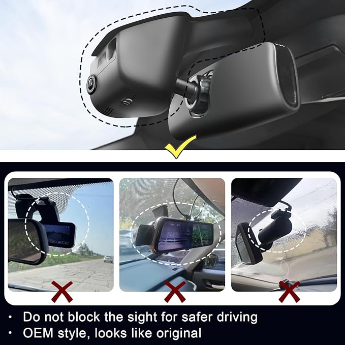 Mangoal 4K & Rear 1080P Dash Cam Custom Fit for Dodge Challenger 2015 2016 2017 2018 2019 2020 2021 2022 2023(Model A), GT R/T SXT SRT Hellcat R/T Scat Pack,Integrated OEM Look, WiFi & App,128GB Card