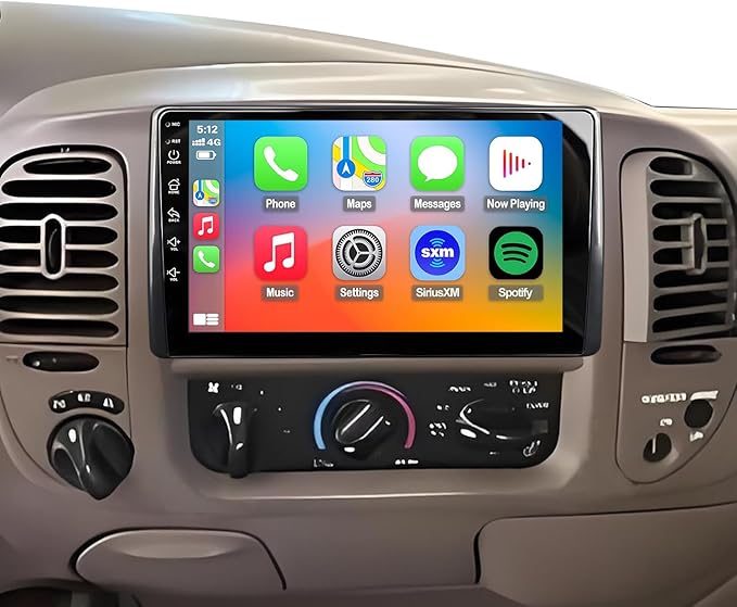 QLED Radio for Ford F150 1999 2000 2001 2002 2003 Upgrade,Touch Screen Stereo Replacement,Wireless carplay Android auto,Free Camera