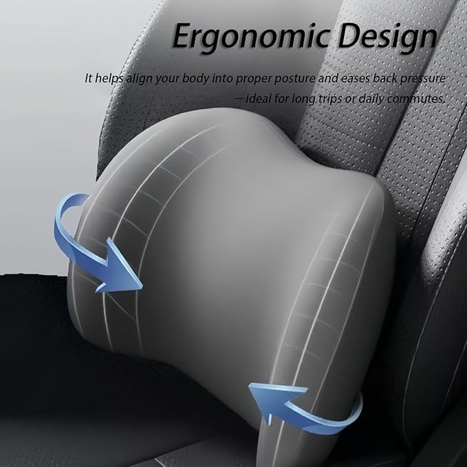 Car Lumbar Support Pillow and Car Neck Pillow Kit for BMW Z4 Z4M E85 E86 E89 G29 E52 20i 30i M40i, Car Seat Neck Back Rest Pillows, Ergonomic Car Seat Headrest & Lumbar Cushion,B Grey