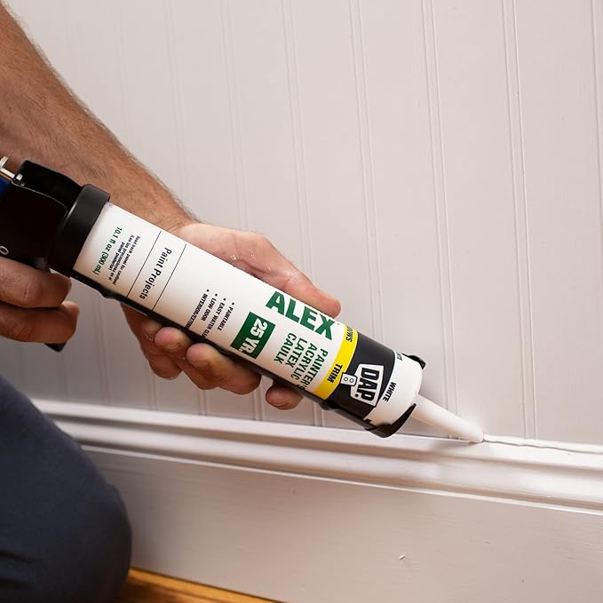 DAP Alex Painter's Acrylic Latex Caulk, White, 10.1 Oz (7079818670) (Pack of 3)