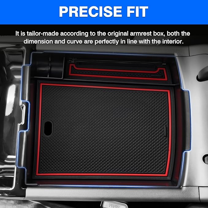 Autorder Center Console Organizer for 2025 Tucson Limited Accessories Armrest Storage Box Secondary Insert Tray with 2 Color Mats