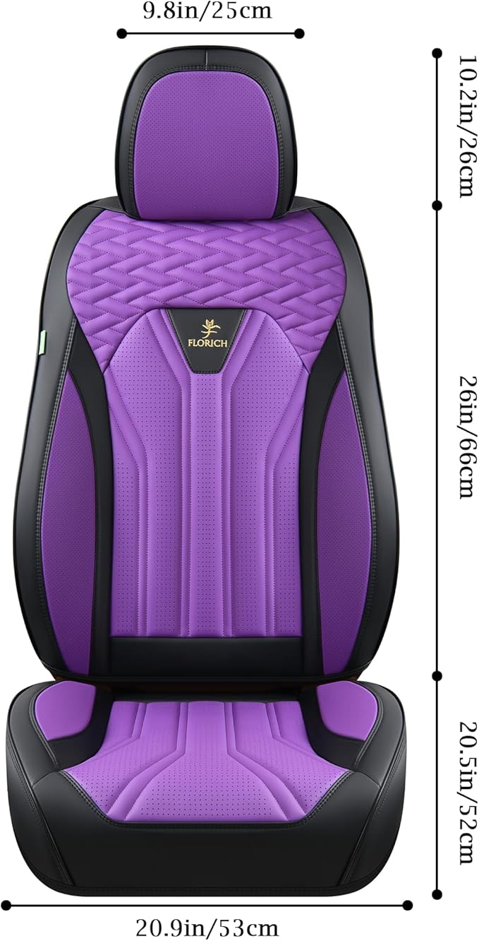 FLORICH Automotive Seat Covers, Seat Covers Full Set, Car Seat Protectors 5 Seats, Purple & Black Automotive Seat Covers Fit for Most Cars Trucks