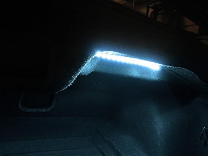 iJDMTOY 18-SMD-5050 LED Strip Light Compatible with Car Trunk Cargo Area or Interior Illumination, Ice Blue