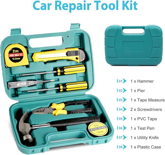 Car Emergency Roadside Tool kit,Road Side Safety Assistance Kit for Women Men Adult,Auto Truck Vehicle Emergency Bag with Shovel Jumper Cable First Aid Kit