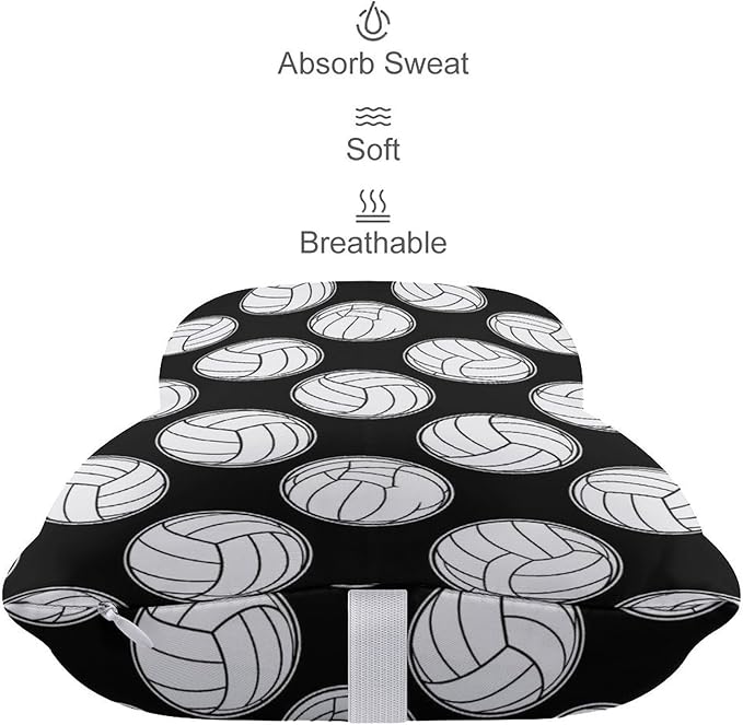 Car Headrest Pillow Compatible with Black And White Volleyball Ball, Cartoon Neck Pillow for Car, 2 Pcs Comfortable Soft Car Seat Pillow for Driving,Head Rest Cushion, Cute Neck Pillow for Travel