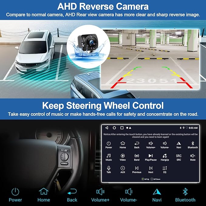 2G+64G Car Radio Stereo for Dodge RAM 1500 2500 3500 Radio 2002 2003 2004 2005 with Wireless CarPlay Android Auto 9" Touch Screen Head Unit with HD Backup Camera Android 13 Radio GPS WiFi Mirror Link