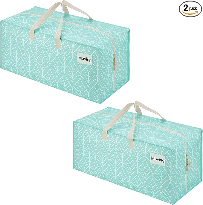 VENO 2 Pack Heavy Duty Moving Bags with Backpack Straps, Zippers & Handles, Extra Large Packing Bags for College Dorm Essentials, Moving Supplies Alternative to Cardboard Moving Boxes
