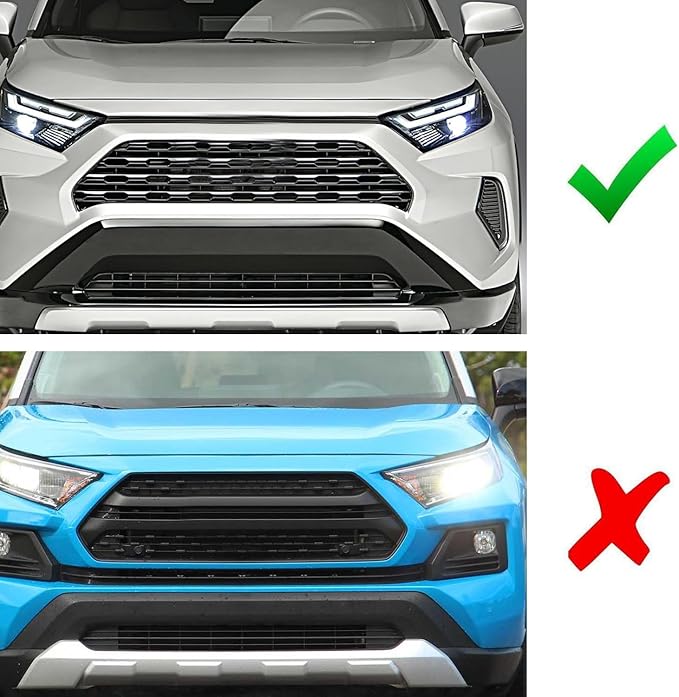 iJDMTOY Smoked Lens Front Grille TRD Style Xenon White LED Lighting Kit Compatible with Toyota 2019-2025 RAV4, Includes (4) 12-SMD Smoke Cover LED Grille Lights & Wiring Harness