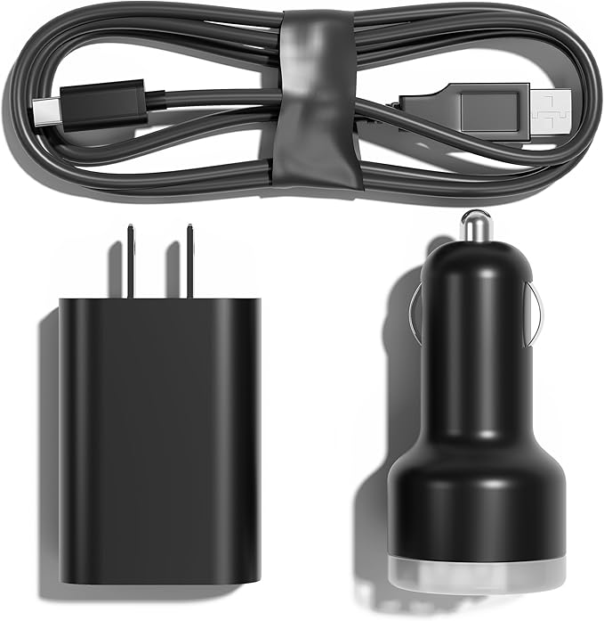 Airmoto Power Kit - Car Charger and Home Charger for Airmoto Tire Inflator Portable Air Compressor - Fast Charging with 3ft Lightning Cable
