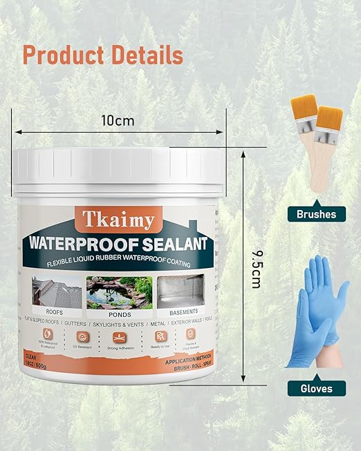Transparent Invisible Waterproof Coating Agent, 17oz Liquid Waterproof Sealant Indoor & Outdoor Clear Water Sealant, Water-Based