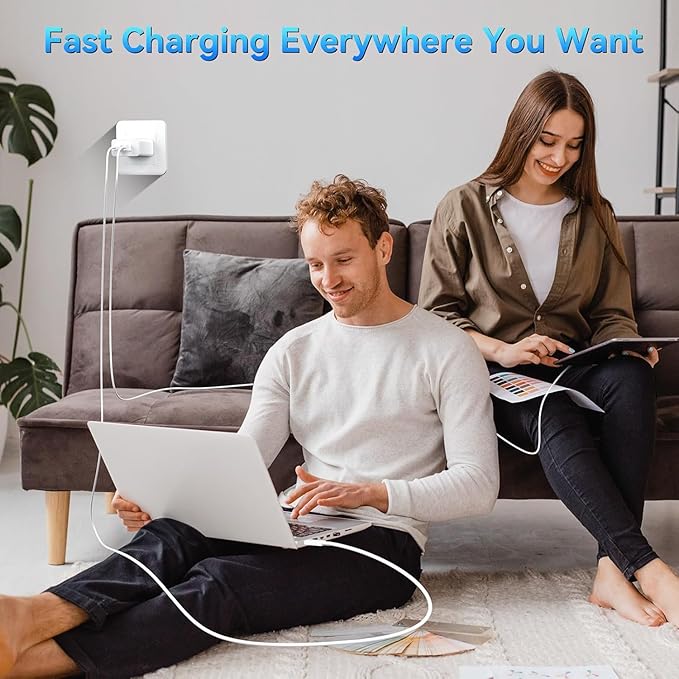45W USB C Fast Charging for iPhone 17 Pro Max/16/15 Pro,3Pack 45W Dual Port USB C iPhone Charger Block & 6/10/10FT Long USB C Cable for iPhone 17 Pro/16 Pro Max/15 Plus/for Samsung S26 S25-Colorful