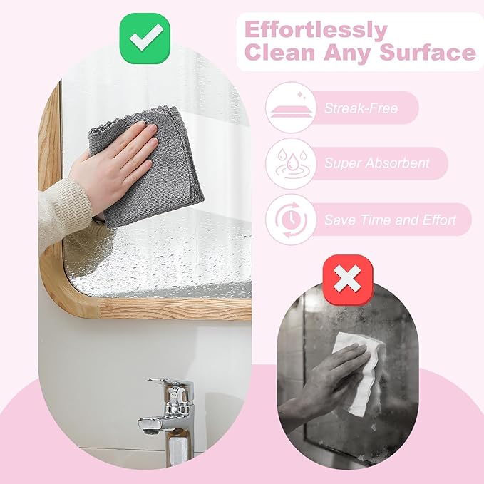 Jessy Home 2 Roll Reusable Paper Towels,100 Sheets Tear Away Microfiber Cleaning Cloth, Lint Free Cleaning Rags for Kitchen, Dishcloth,Household Cleaning Supplies