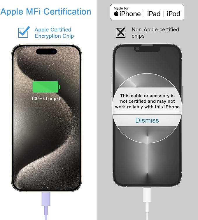 iPhone 17 16 15 Charger Fast Charging 2+2Pack 20W USB C Wall Charger with 6FT Fast Charging Cable Compatible with iPhone 17/17 Air/17 Pro/17 Pro Max/iPhone 16/15 Series, iPad Pro/AirPods - Purple