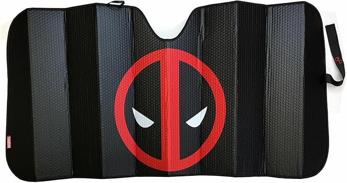 Plasticolor 003854R01 New Marvel X-Men Deadpool Car Truck Windshield Folding Sun Shade Large Size