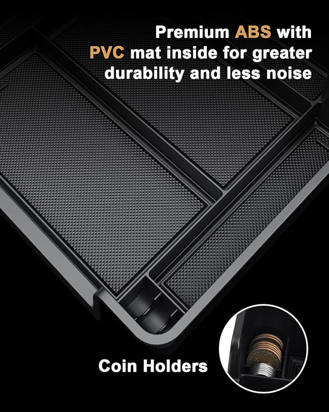 ECOZEN Center Console Organizer For 2021-2026 Chevy Tahoe/Suburban & GMC Yukon/Yukon XL - Armrest Organizer Tray For 2021-2026 Tahoe/Suburban/Yukon Accessories - Not Fit For Power-Sliding Console