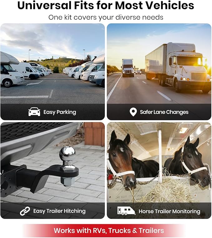 Wireless Backup Camera Solar Magnetic: 5 Inch Anti-Glare HD 1080P Screen, 1Min Quick Magnetic Install, Strong Signal, IP69K Waterproof Back up Camera with Storage Bag for Car, SUV, Truck, Trailer