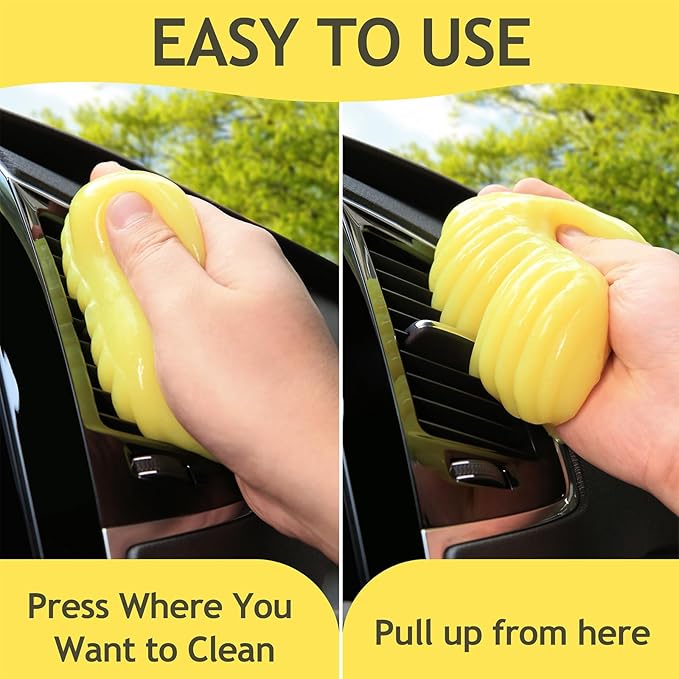 Car Cleaning Gel 160G - Reusable Dust Slime for Car Vents/Keyboard/Console, Interior Cleaner Putty, Easter Gifts for Teen Women Men Stocking Stuffers