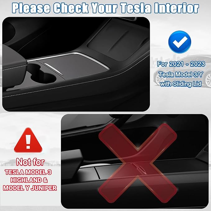 5Pcs Center Console Organizer Tray Compatible for Tesla Model Y Accessories 2024-2021 Armrest Hidden Drawer Storage Box Cup Holder (Not Compatible for Model 3 Highland & Model y Juniper)