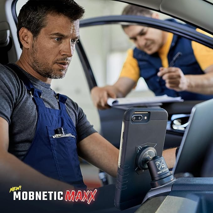 Mob Armor MobNetic Maxx - USA Assembled Magnetic Phone Holder for Car, Magnetic Car Phone Mount, 90-Degree Tilt, 360-Degree Rotation, Aluminum Metal, Compatible with iPhone & Android - Bronze