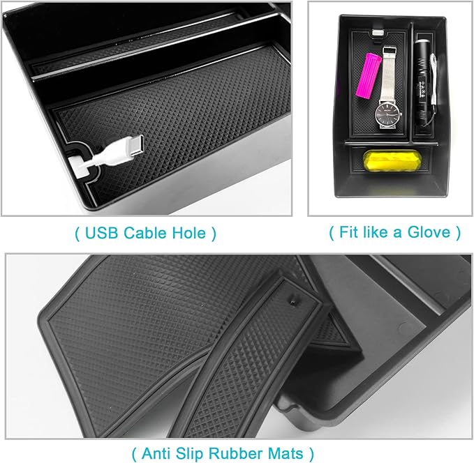 CDEFG for 2023 2024 2025 2026 2027 HR-V Center Console Organizer for 2023 2024 2025 2026 2027 Honda HRV HR-V Accessories Middle Console Armrest Tray Storage Box Secondary Insert Tray