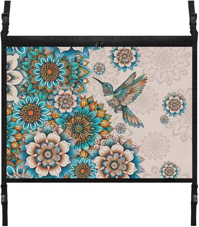 Hummingbird Flower Car Roof Storage Bag Auto Seat Storage Hanging Bag All Car Storage Organizers Vehicle Passenger Seat Organization and Storage for Kids Adults