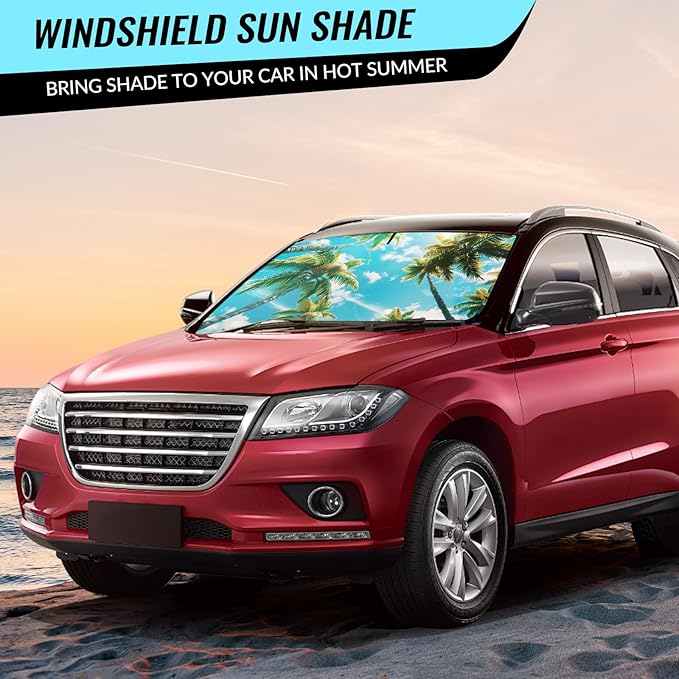 Windshield Sun Shade - Car Windshield Sun Shade for UV Protection Heat Reduction 2025 Sun Visor for Car Interior (55"x31.5")