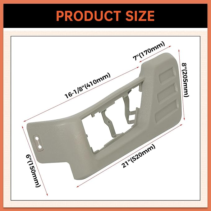 ECOTRIC Front Driver Seat (Left) Cushion Panel Trim Compatible with 2008-2010 Ford F250 F350 F450 F550 Super Duty Replacement for 8C3Z-2562187-BB
