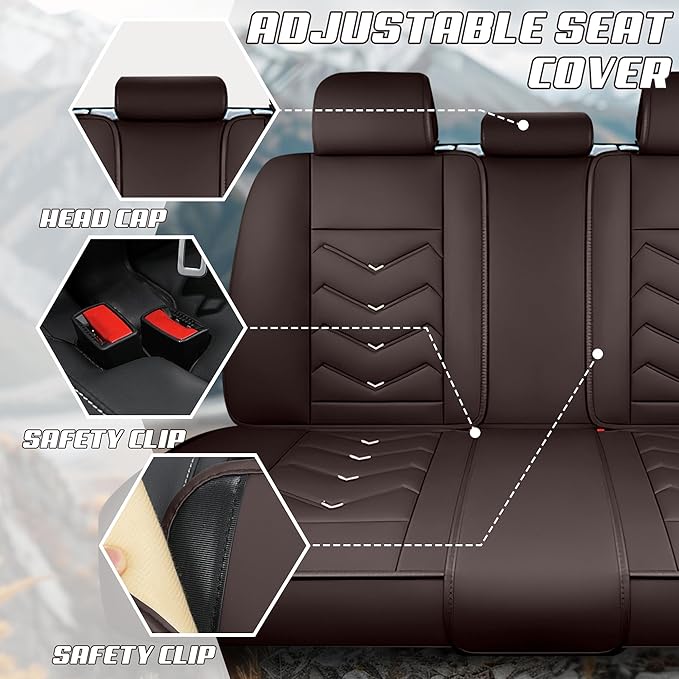 Car Seat Covers Fit for Infiniti g37 2000-2026, Stylish Sport Seat Covers, Waterproof Wear-Resistant Premium Nappa Leather Car Seat Cover.(Full Set with Pillow/Coffee Color)