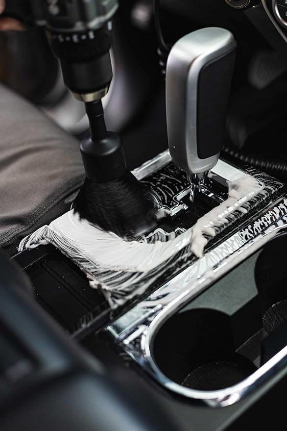 Detail Factory - Large Flat Top Drill Brush – Soft Bristle Drill Brush Attachment for Car Detailing, Carpet & Upholstery Cleaning, Power Scrubber for Drill