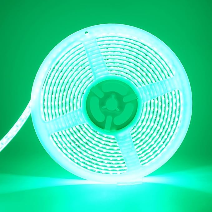 YM E-Bright Green Led Strip Lights,16.4ft / 5M 600 SMD Waterproof IP68 Flexible Decoration for Cars Motorcycle Stage Wedding Party Event Garden Underwater Outdoor Indoor (No Power Adapter)