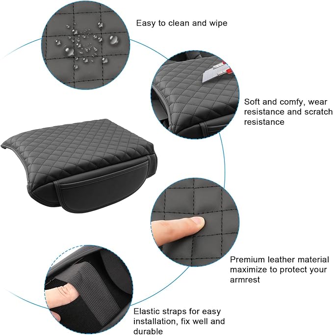 SXCY for 2025 2026 Honda Passport Armrest Cover Pad for 2024-2026 Honda Passport/Pilot Accessories 2024 2025 2026 Passport Center Console Cover w/Soft Cotton Cushion (Added-Pad w/Side Pockets)