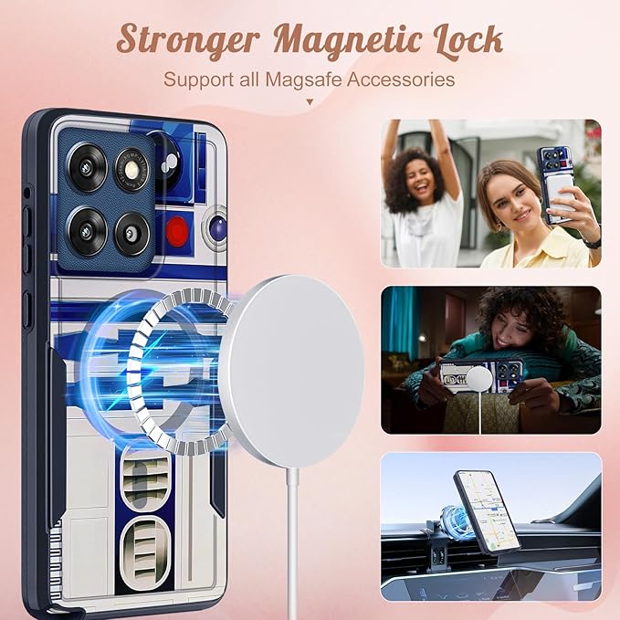 for Moto G Stylus 2025 Case - Compatible with MagSafe Women Cute Girls Boys Magnetic Phone Cover Cool Blue Unique Heavy Duty Shockproof Design for Motorola Moto G Stylus 5G 2025 Cases