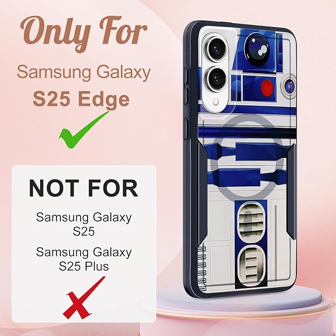 for Samsung Galaxy S25 Edge Case - Compatible with MagSafe Women Girls Boys Cute Magnetic Protective Phone Cover Cool Blue Unique Heavy Duty Shockproof Design for Samsung S25 Edge Case