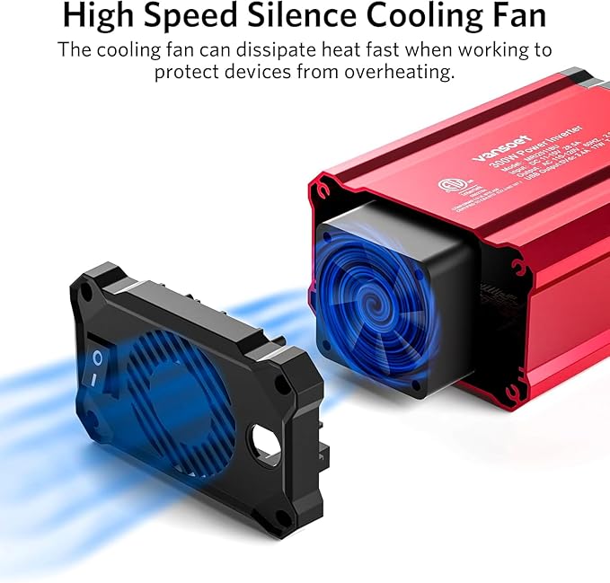 300w Power Inverter DC 12V to AC 110V - vansoet Car Plug Adapter Outlet with 3.4A Dual USB Fast Charging Port - Car Charger Cigarette Lighter Adapter for Phone, Laptop on Road Trip (Red)
