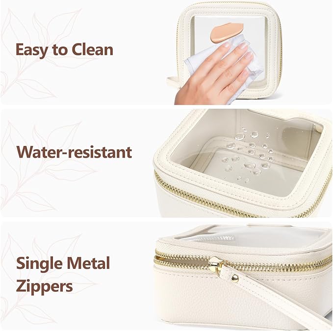 PACKISM Clear Makeup Bag - TSA Approved Toiletry Bag for Carry-on & Checked Luggage, Water Resistant Car Storage Organizer with Reinforced Seams
