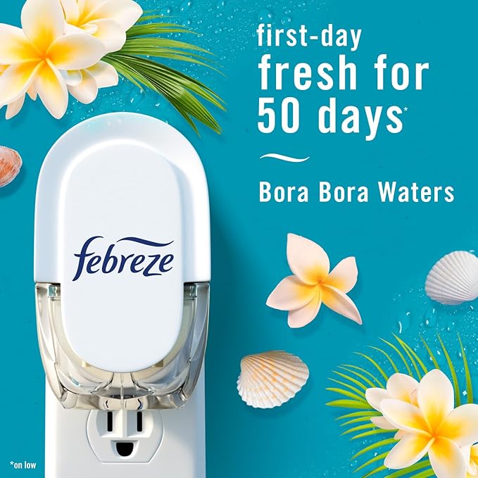 Febreze Odor-Fighting Fade Defy PLUG Air Freshener Refill, Bora Bora, .87 fl. oz. Oil Refills- Pack of 1