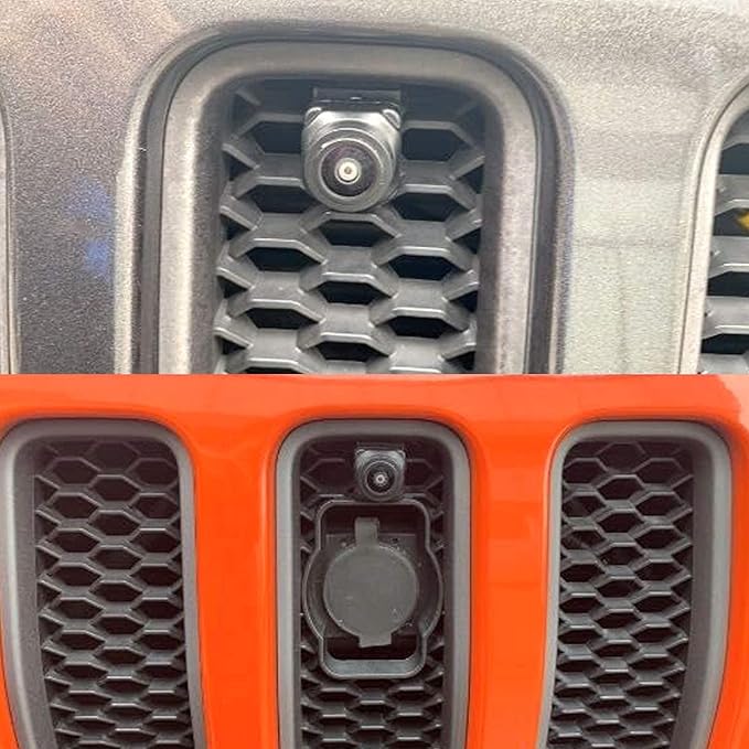 Front View Camera for Jeep Wrangler JL Rubicon JLU JLR Gladiator JT 2018-2021 Forward Facing Off-Road Camera Metal Housing Easy Mount, Grille Mount Front Camera Kit for Wrangler JL