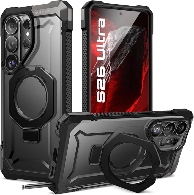 SUPCASE for Samsung Galaxy S26 Ultra Case with Kickstand (Unicorn Beetle Grip), [Wireless Charge Compatible] [Military-Grade Protection] Heavy-Duty Magnetic Phone Case for S26 Ultra 6.9 Inch, Dark