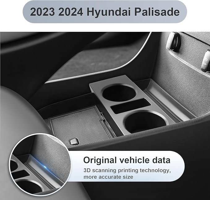 SKTU for 2023 2024 2025 Hyundai Palisade Center Console Organizer 2023-2025 Palisade Under Center Console Tray 2024 Palisade Armrest Box Hyundai Palisade 2024 2025 Accessories (Lower Organizer)