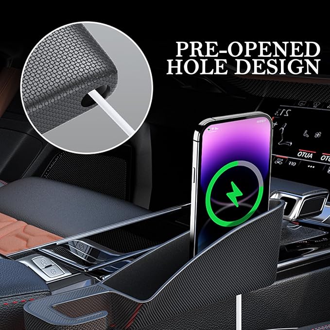 2PCS Short Car Seat Gap Filler Organizer,Mini-Size in Between Car Seat Catcher for Storing Cell Phones/Items,Versatile Cars Accessories Console Catcher Fit Small Gaps