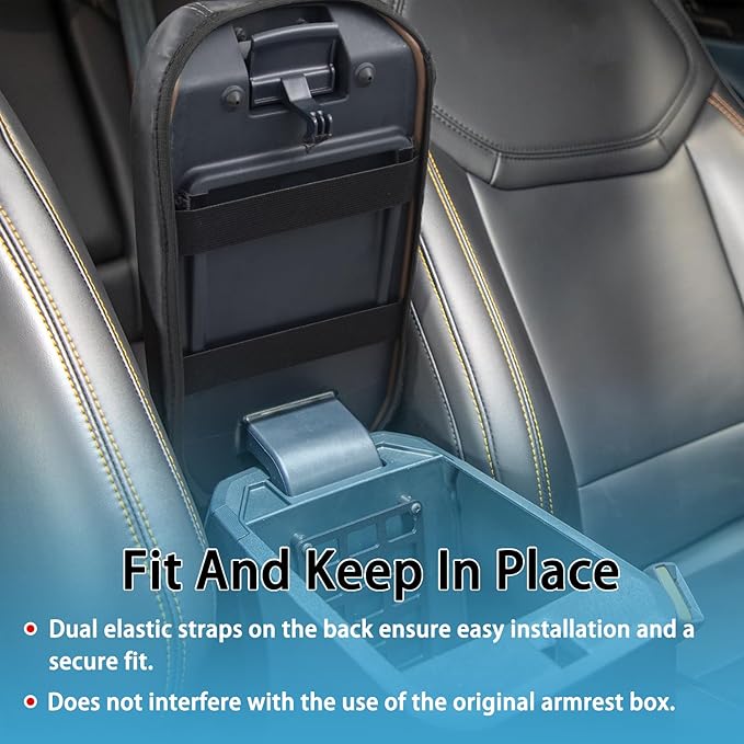 Center Console Armrest Cover Fit for Ford Maverick Accessories 2022-2025 2026 Armrest Case Arm Rest Storage Box Pad Console lid Protector Leather Seat Box Cushion (Gray Stitches)