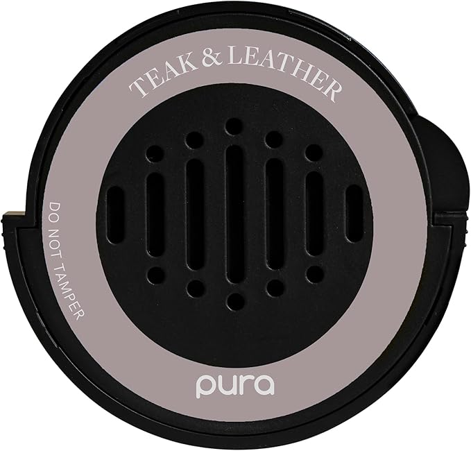 Pura Car Scent Refill - Fragrance for Pura Car Diffuser - Clean & Safe Luxury Diffuser Scent - Long-Lasting Fragrance for 30 Days of Aroma - Teak & Leather
