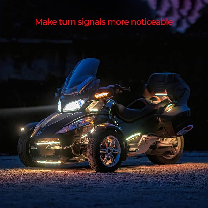 24PCS Underglow RGB LED Strip Light Kit DC 12V with 2 Red Blinking Brake Light Styles for Motorcycles Trikes Golf Carts ATVs UTVs – M24r
