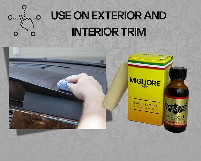 Migliore Back to Black Ceramic Trim Restorer: Long Term Protectant Kit to Restore Interior or Exterior Trim