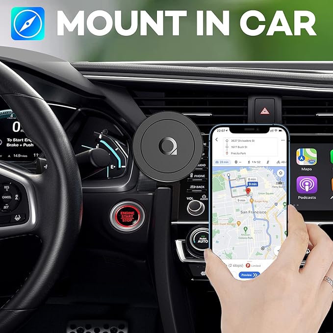 Sticky Magnetic Phone Mount Compatible with Magsafe 16 15 14 13 12 Pro Max Mini Car Mount and Wall Mount Soft Silicone Front