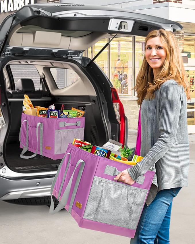 WONDAY Extra Large Utility Tote Bag - Standing Reusable Grocery Bag with Handle